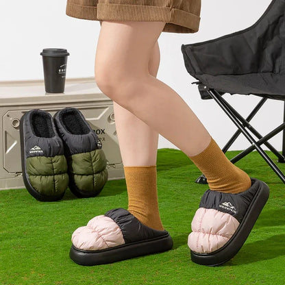 Winter Slippers Women – Waterproof Long Plush, Thick Sole, Non-Slip
