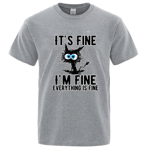 Funny Cool Cat Graphic T Shirt Casual Short Sleeve Tee