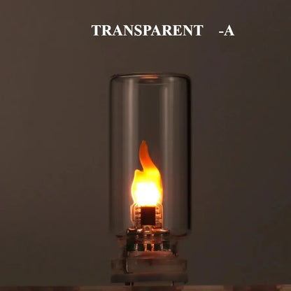 USB Flame Flickering LED Candle Night Light – Glass