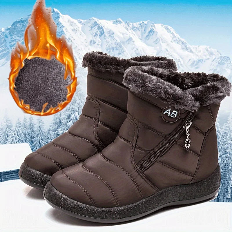Women's Winter Ankle Boots – Waterproof Fur-Lined Snow Boots