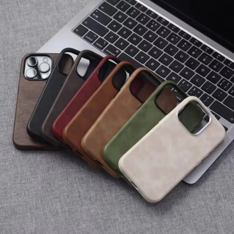 Leather MagSafe iPhone Case – Retro Crazy Horse Texture