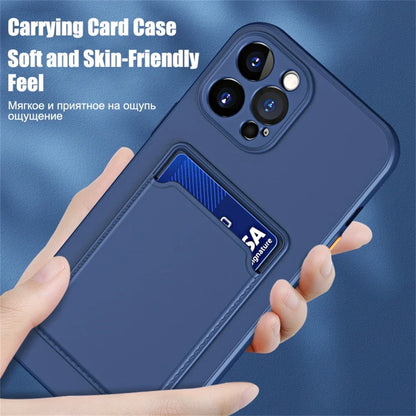 Silicone Wallet iPhone Case with Card Holder Slot