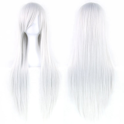 Long Straight Cosplay Wig 32 Inch Synthetic Hair