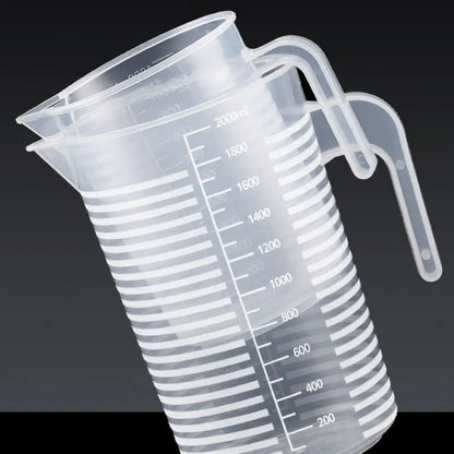 Clear Plastic Graduated Measuring Cup with Handle – Multiple Sizes