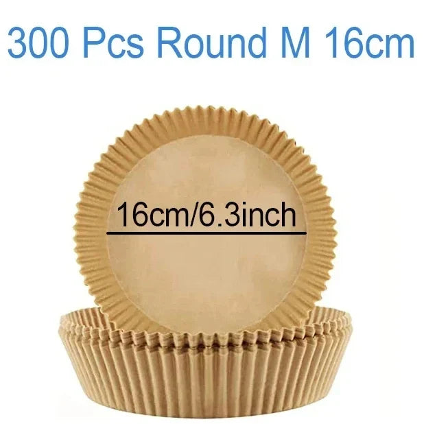 Air Fryer Parchment Paper Liners – Round & Square, 50–300 Pcs