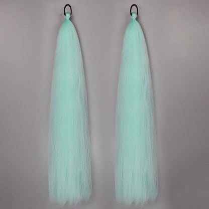 Synthetic Ponytail Extension 2-Piece Set – Long Straight with Rubber Band