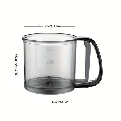 Hand Press Flour Sifter – Semi-Automatic Transparent Baking Sieve with Measurement Markings