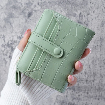 Crocodile Print Mini Wallet – Women's Card Holder Clutch Coin Purse