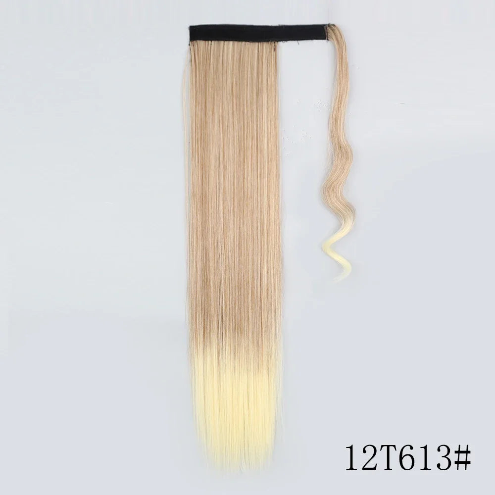 Wrap Around Ponytail Extension – Long Straight Synthetic Clip-In