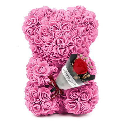 Rose Teddy Bear – Artificial Foam Flower Bear Gift