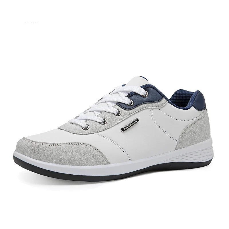 Men's Waterproof Leather Sneakers – Non-Slip Casual Walking Shoes