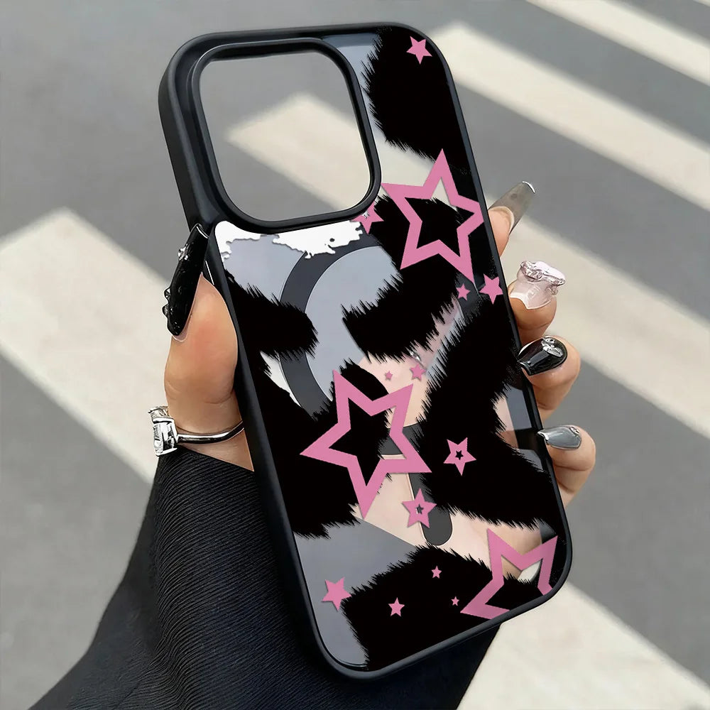 Leopard Print Star iPhone Case – Matte MagSafe Cover