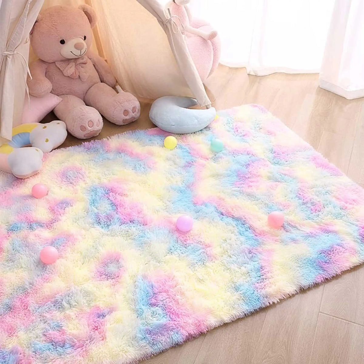 Soft Fluffy Area Rug – Plush Shag Carpet for Bedroom & Living Room