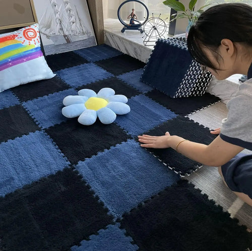 Interlocking Plush Foam Floor Tiles – 10-Piece Puzzle Play Mat Set