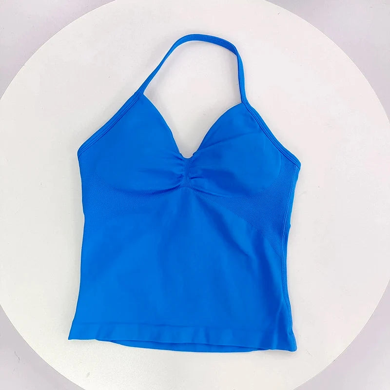 Women's Open Back Sports Bra – Breathable Yoga Top