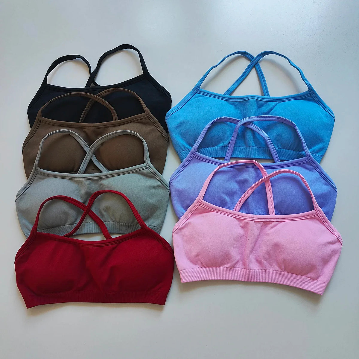 Seamless Racerback Sports Bra – Breathable Yoga & Gym Top for Women