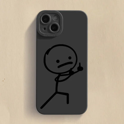 Cartoon Matchman Matte Silicone iPhone Case – iPhone 11 to 17 Series