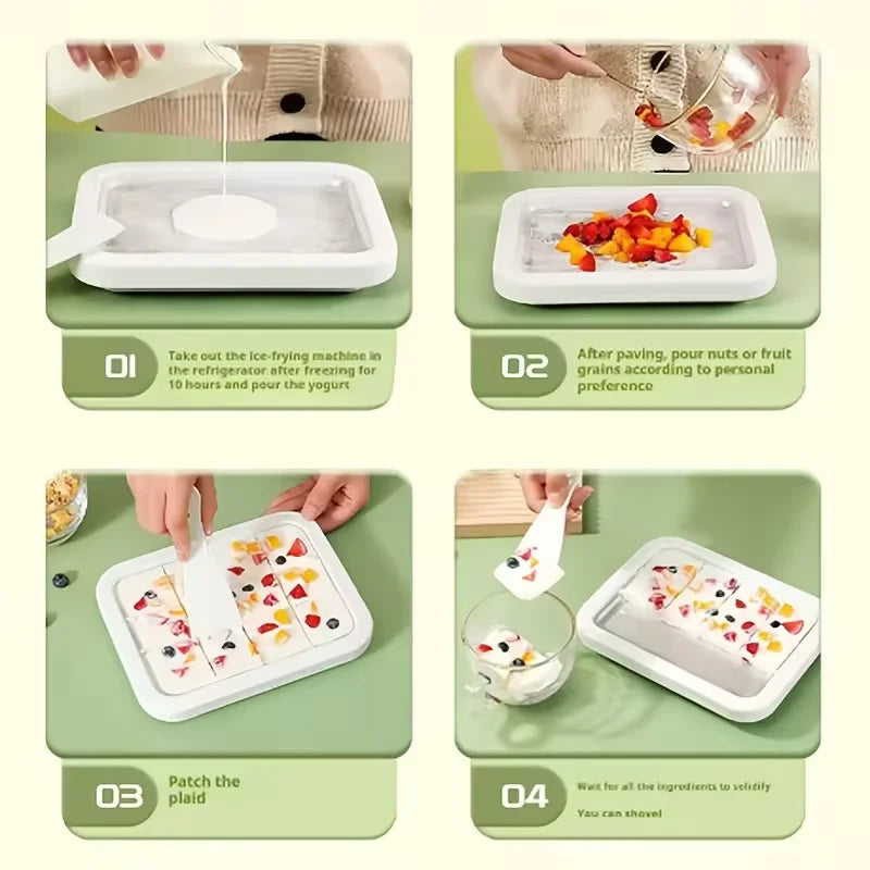 Rolled Ice Cream Maker – Portable DIY Cold Plate with Spatulas