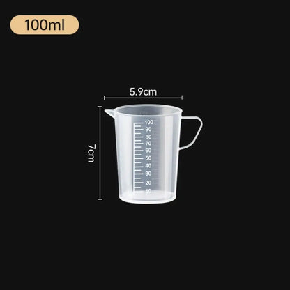 Clear Plastic Graduated Measuring Cup with Handle – Multiple Sizes