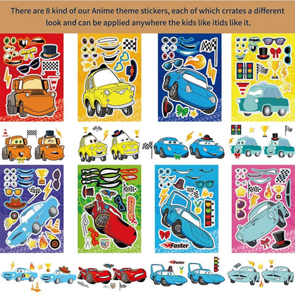 Disney Cars Make-a-Face DIY Sticker Sheets – 8 or 16 Pack