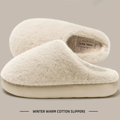 Faux Fur Slippers – Women's Warm Plush House Shoes