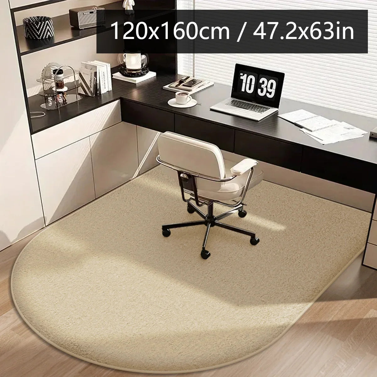 Office Chair Mat Flannel Desk Floor Protector – Thick Arched Carpet