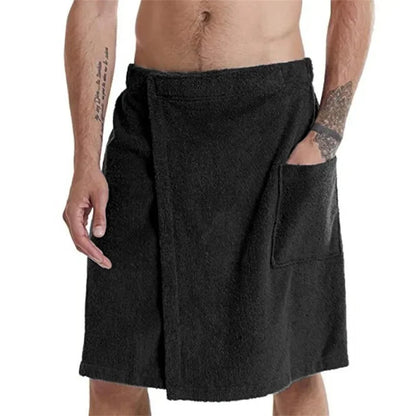 Men's Wearable Bath Towel Wrap with Pocket – Sauna & Spa