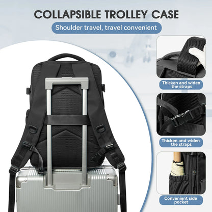 Vacuum Compression Travel Backpack – Large Capacity Expandable Laptop Bag for Men & Women