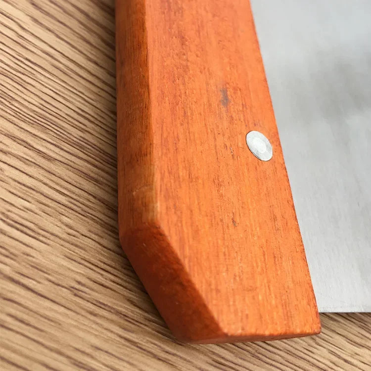 Stainless Steel Dough Scraper with Wooden Handle