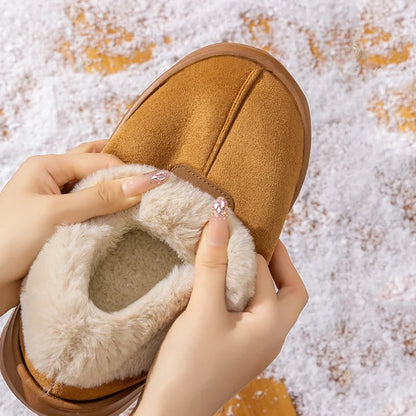 Women's Winter Slippers – Warm Fluffy Ankle Boots, Thick Sole, Non-Slip