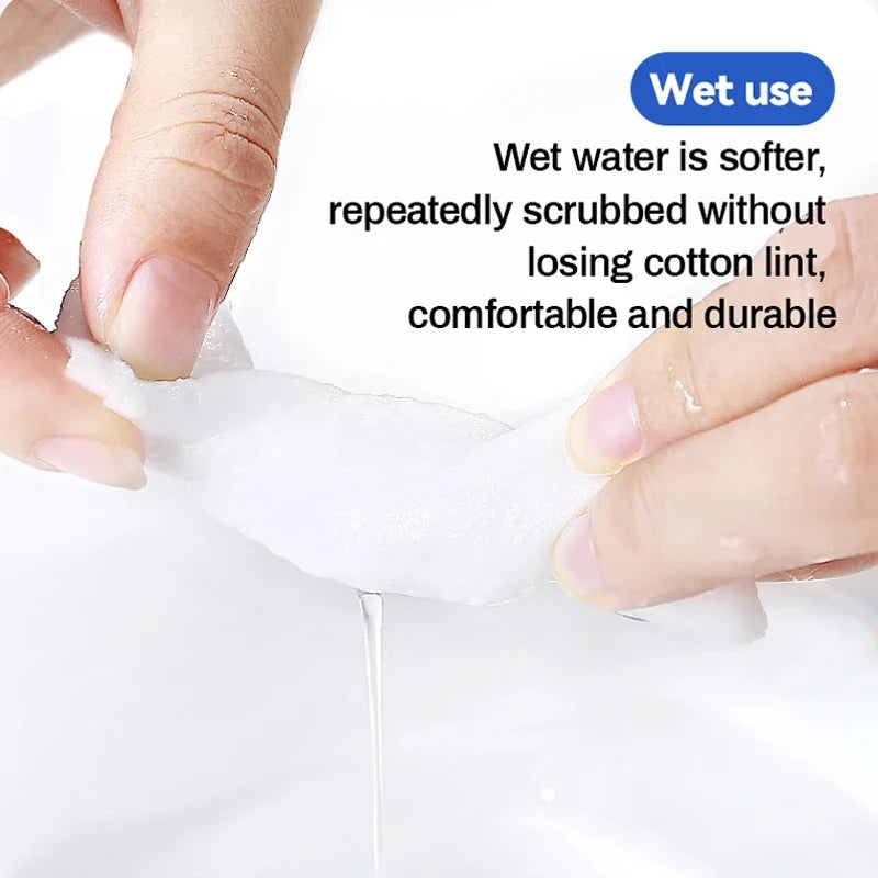 Disposable Face Towels 100pcs – Wet & Dry Cotton Cleansing Wipes