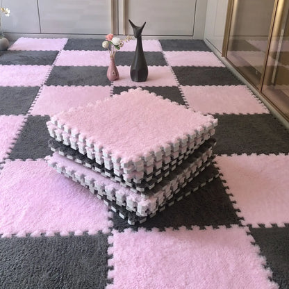 Soft Plush Interlocking Play Mat Tiles for Kids – 30x30cm Puzzle Carpet