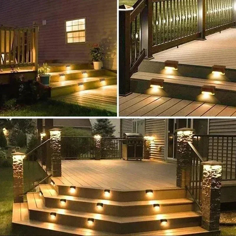 Solar LED Step Lights Outdoor Waterproof Deck Stair Lamp