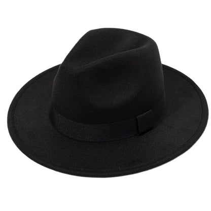 Wide Brim Wool Fedora Hat – Unisex Jazz Panama Hat