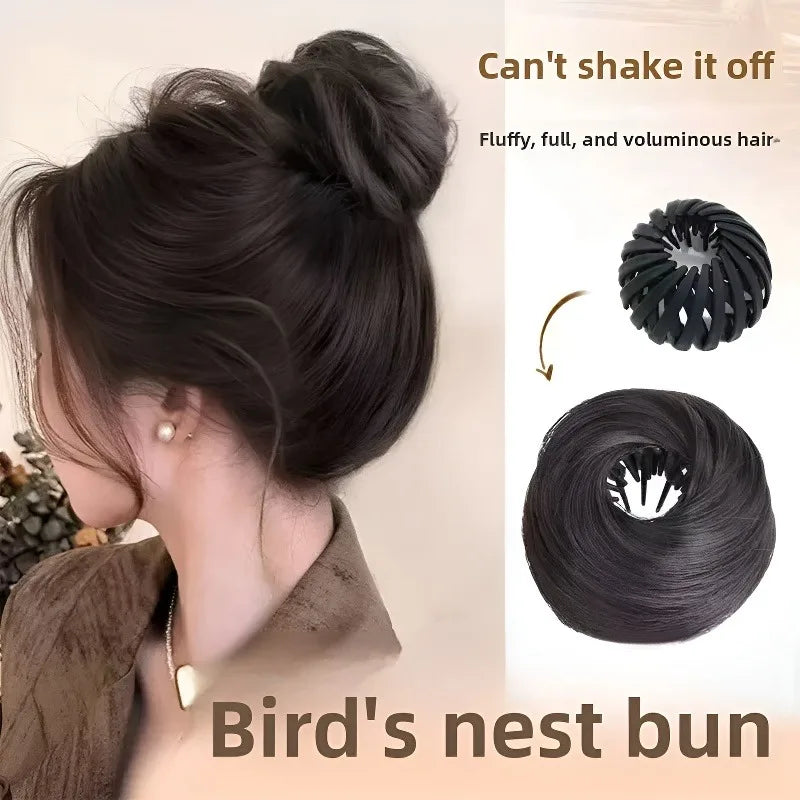 Bird's Nest Hair Bun Clip – Synthetic Retractable Hairpiece