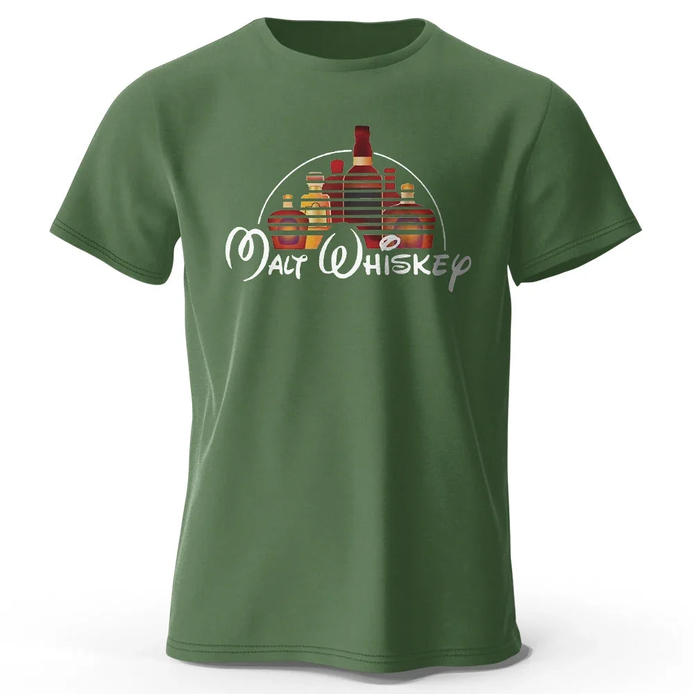 Malt Whiskey Graphic T Shirt Oversized Cotton Tee