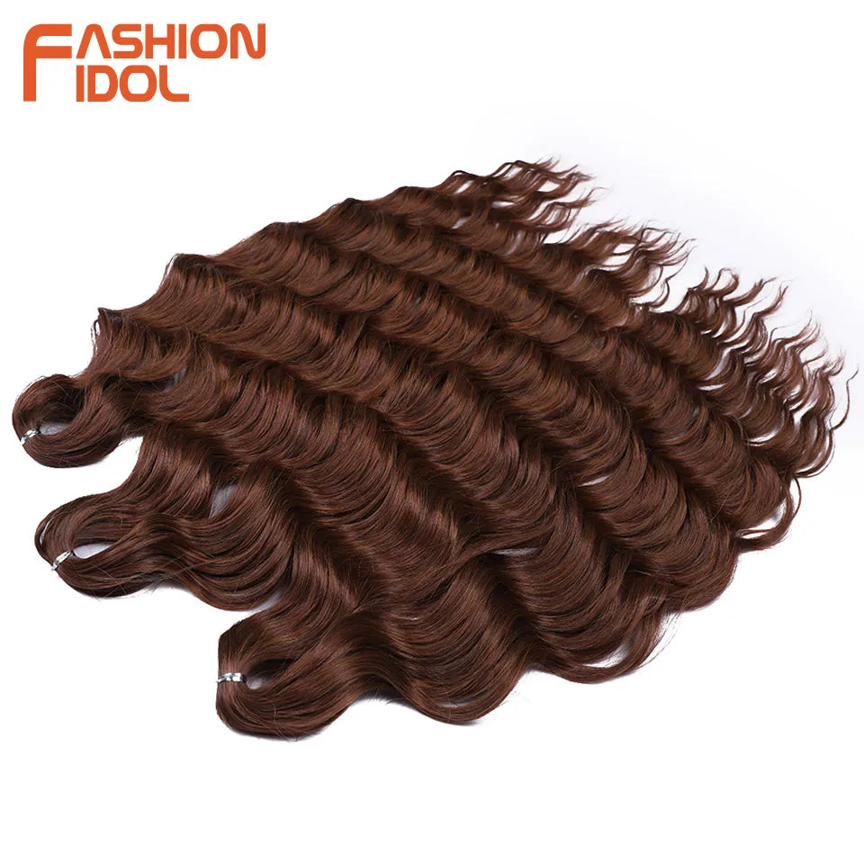24 Inch Water Wave Crochet Braiding Hair Extensions – Synthetic Ombre