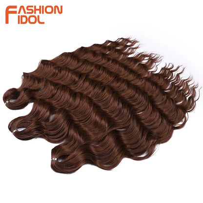 24 Inch Water Wave Crochet Braiding Hair Extensions – Synthetic Ombre