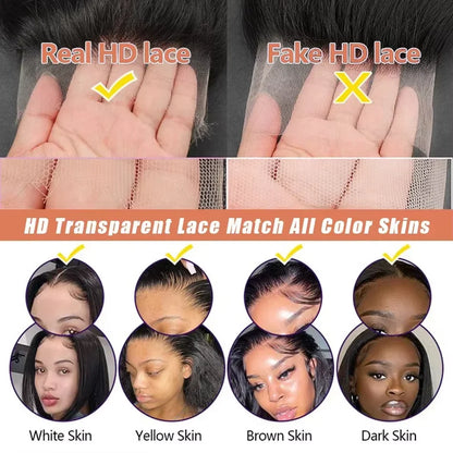 Bone Straight Lace Front Wig – Brazilian Human Hair 13x6 HD