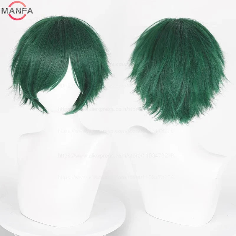 Short Straight Anime Cosplay Wig – 30cm, Multiple Colors for Men & Women