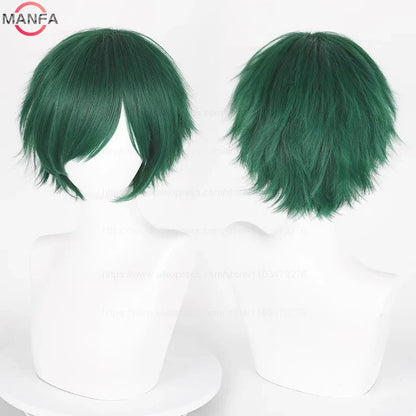 Short Straight Anime Cosplay Wig – 30cm, Multiple Colors for Men & Women