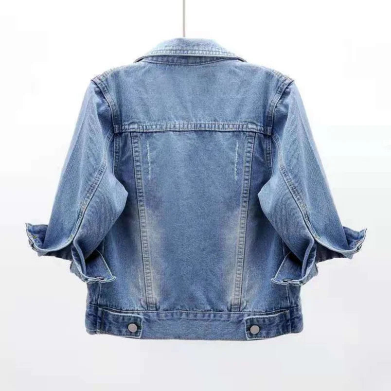 Women's Short Denim Jacket – Casual Loose Jean Coat