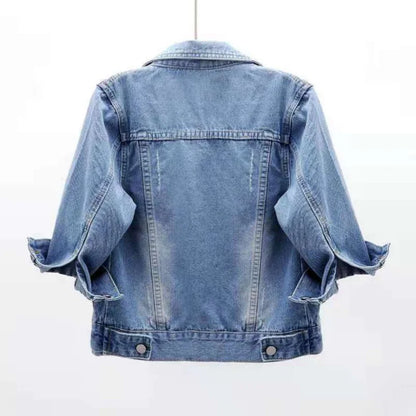 Women's Short Denim Jacket – Casual Loose Jean Coat