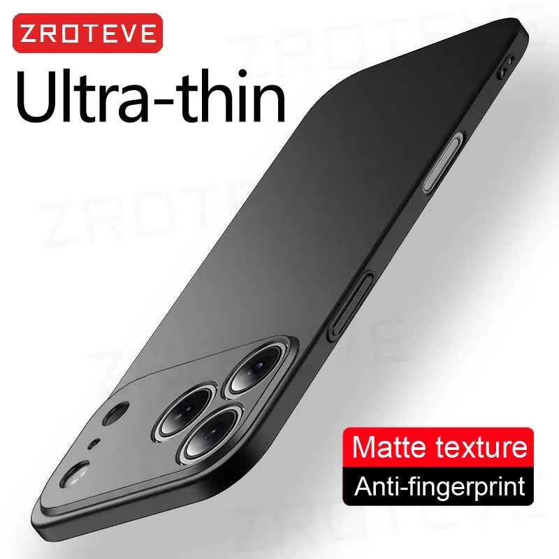 ZROTEVE Slim Matte Hard PC Case for iPhone 17 16 15 14 13 12 Series – Ultra-Thin Frosted Cover