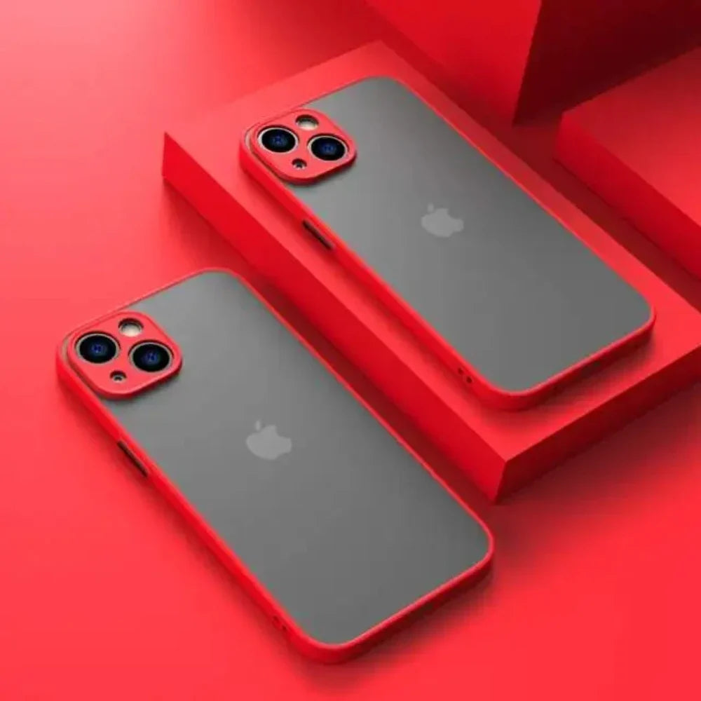 Shockproof iPhone Case – Armor Matte Cover with Silicone Bumper