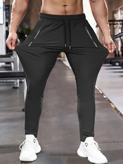 Men's Slim Fit Jogger Pants with Zip Pockets – Plus Size
