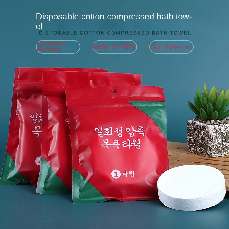 Compressed Disposable Bath Towel – Large Cotton Travel Towel