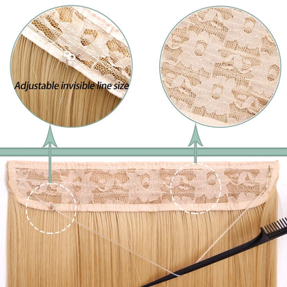 Clip-Free Straight Hair Extension Long Synthetic Hairpiece