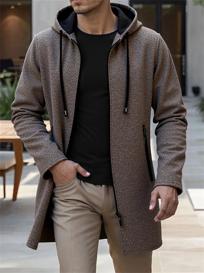 Men’s Hooded Knit Cardigan Jacket Warm Casual Outerwear