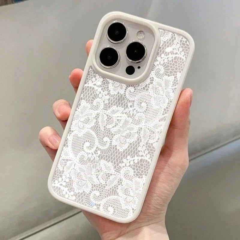 Vintage White Lace Floral iPhone Case